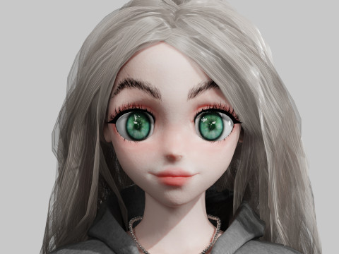 Anime cool Girl V42601 3D Модель
