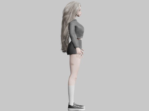 Anime cool Girl V42601 3D Модель