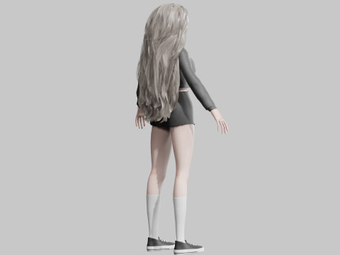 Anime cool Girl V42601 3D Модель