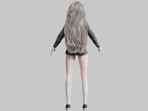 Anime cool Girl V42601 3D Модель