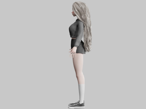 Anime cool Girl V42601 3D Модель