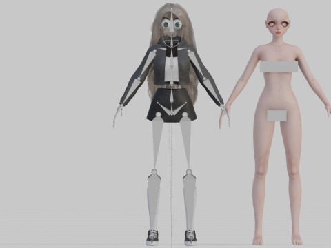 Anime cool Girl V42601 3D Модель