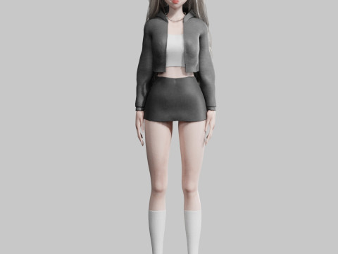 Anime cool Girl V42601 3D Модель