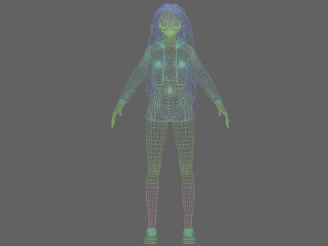 Anime cool Girl V42601 3D Модель