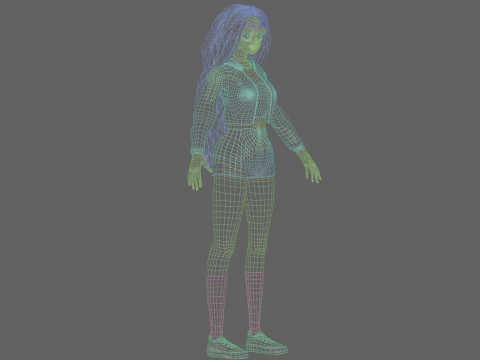 Anime cool Girl V42601 3D Модель