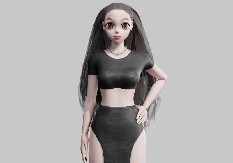 Anime cute Girl V31119 Modelo 3D .c4d .max .obj .3ds .fbx .stl .blend