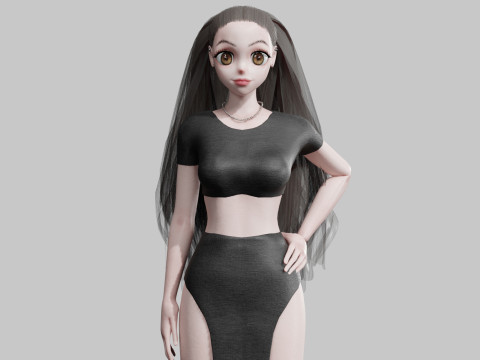 Anime cute Girl V31119 3D मॉडल