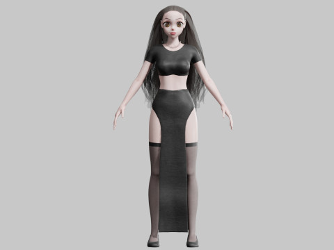 Anime cute Girl V31119 Modelo 3D
