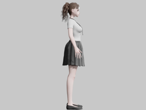 Anime school Girl V23786 3D Модель