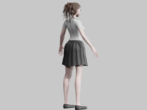 Anime school Girl V23786 3D Модель