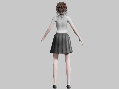 Anime school Girl V23786 3D Модель