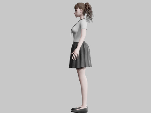 Anime school Girl V23786 3D Модель