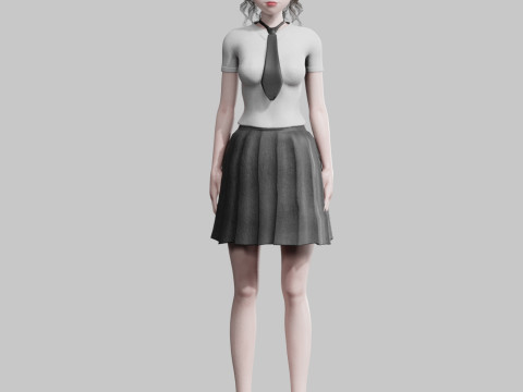 Anime school Girl V23786 3D Модель