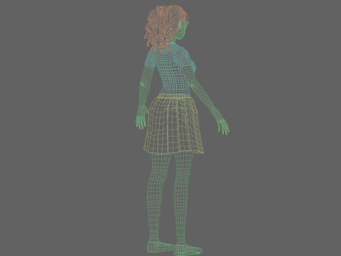 Anime school Girl V23786 3D Модель