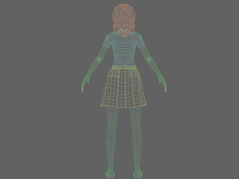 Anime school Girl V23786 3D Модель