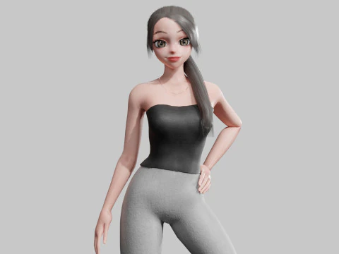 एनीमे स्टैंडर्ड गर्ल V14740 3D मॉडल