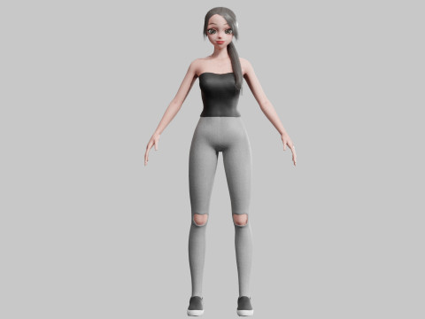 Anime Standard Girl V14740 3D Modell