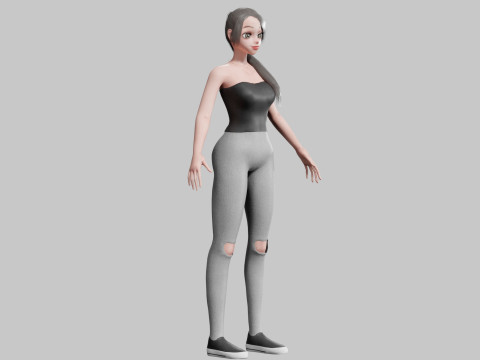 Anime Standard Girl V14740 3D Modell