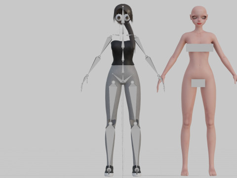 Anime Standard Girl V14740 3D Modell