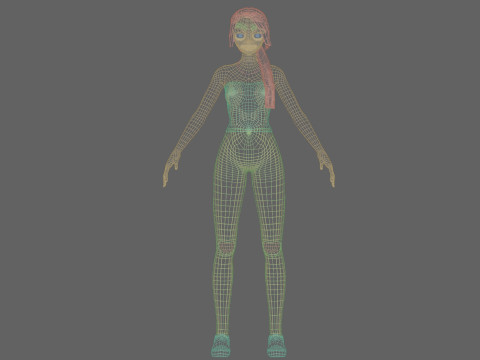 Anime Standard Girl V14740 3D Modell