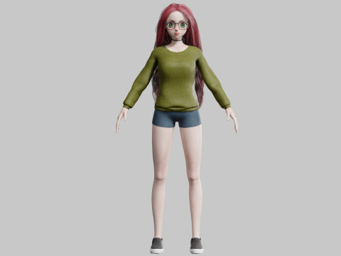 Anime stylized Girl V37335 3D Model