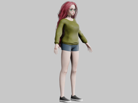 Anime stylized Girl V37335 3D Model