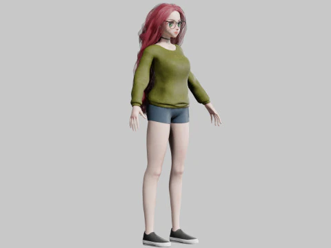 Anime stylized Girl V37335 3D Model