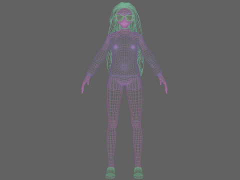 Anime stylized Girl V37335 3D Model