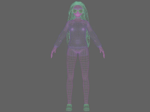 Anime stylized Girl V37335 3D Model