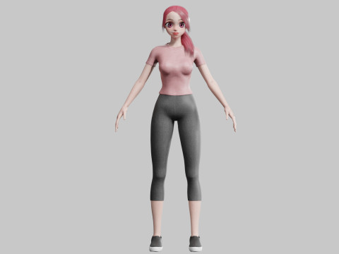 Anime teen Girl V20598 Model 3D