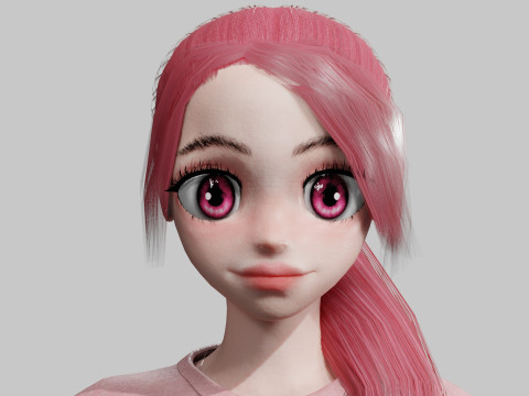 Anime teen Girl V20598 Model 3D