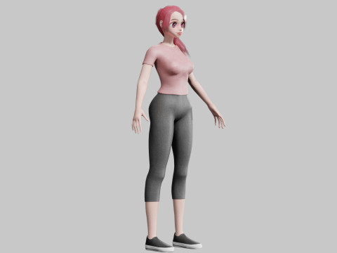 Anime teen Girl V20598 Model 3D