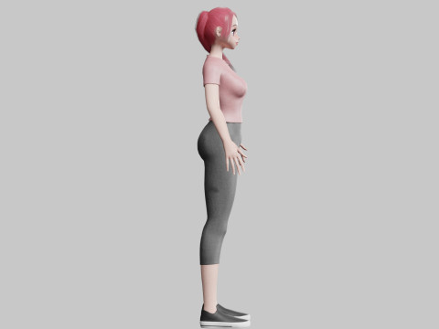 Anime teen Girl V20598 Model 3D