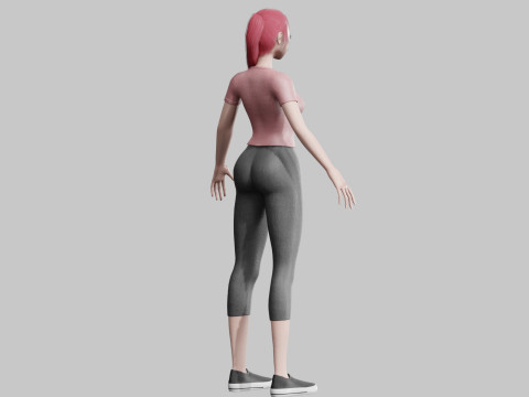 Anime teen Girl V20598 Model 3D