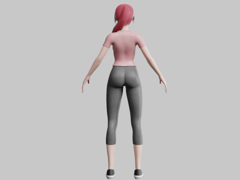 Anime teen Girl V20598 Model 3D