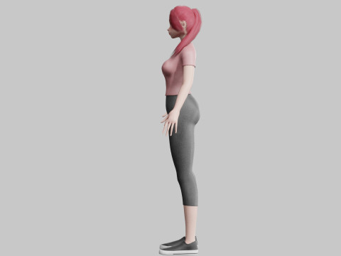 Anime teen Girl V20598 Model 3D