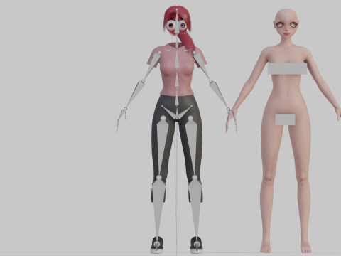 Anime teen Girl V20598 Model 3D
