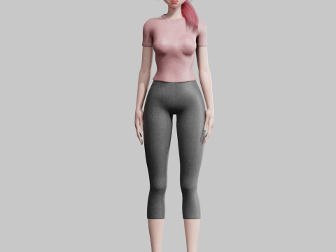 Anime teen Girl V20598 Model 3D