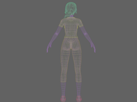 Anime teen Girl V20598 Model 3D