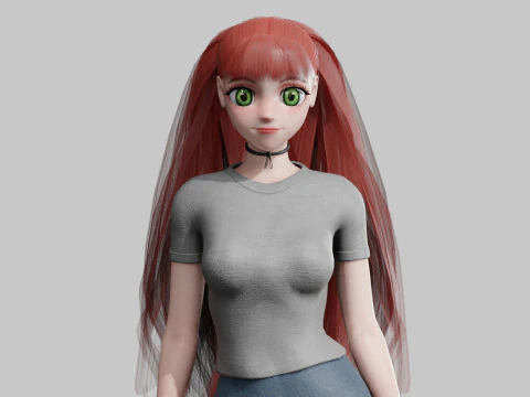 Anime Gen&ccedil; Kız V30132 3D Model