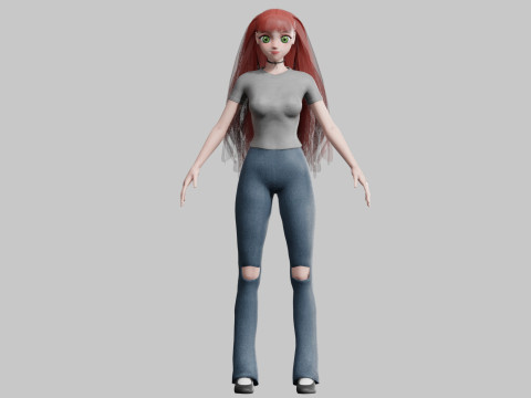 Anime Young Girl V30132 Modelo 3D