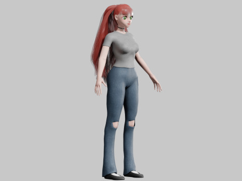 Anime Young Girl V30132 Modelo 3D