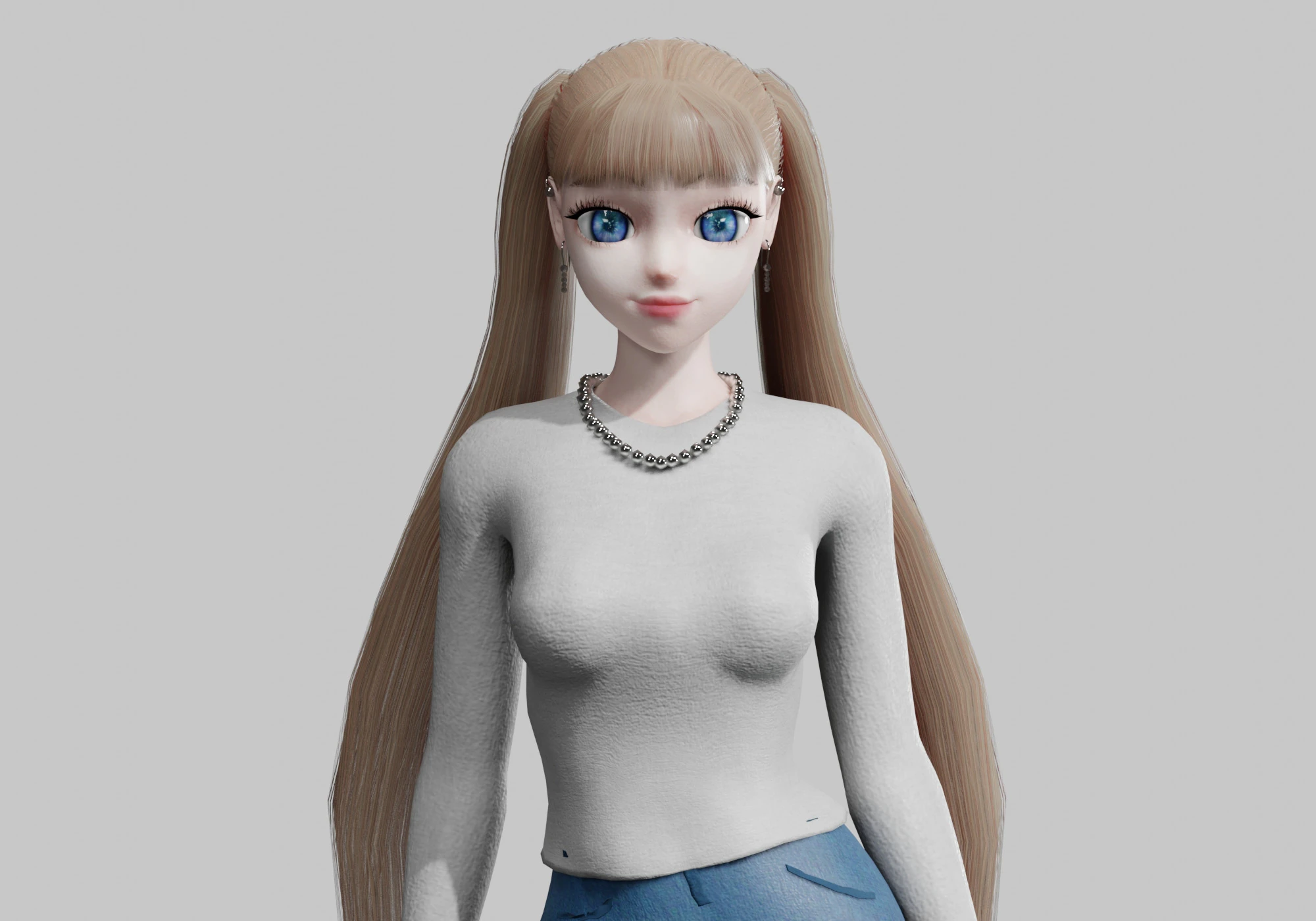 Basic anime Girl V26202 3D Model .c4d .max .obj .3ds .fbx .stl .blend 