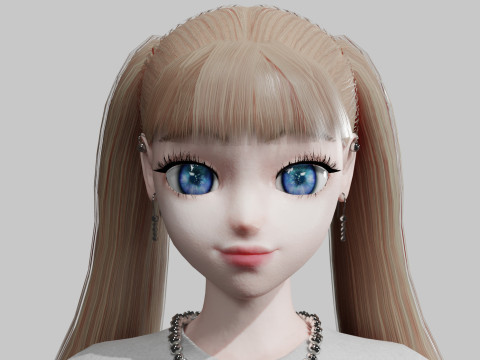 Basic anime Girl V26202 3D Модель