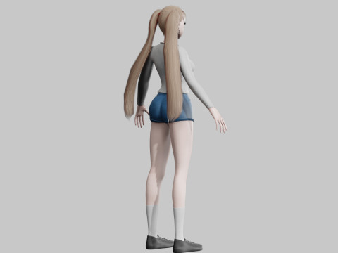 Basic anime Girl V26202 3D Модель