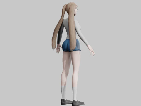 Basic anime Girl V26202 3D Model