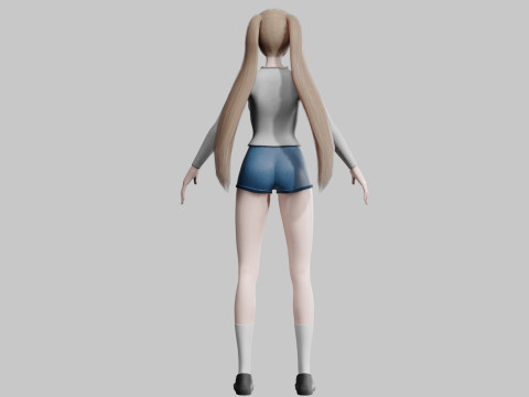 Basic anime Girl V26202 3D Модель