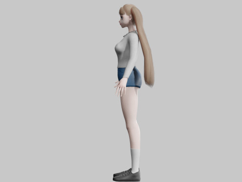 Basic anime Girl V26202 3D Модель