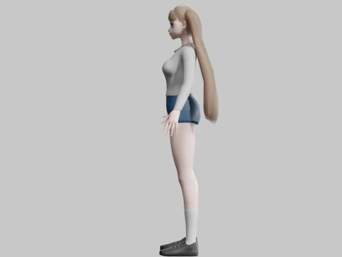 Basic anime Girl V26202 3D Model