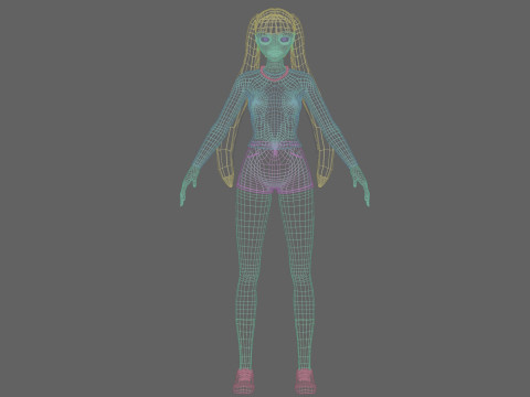 Basic anime Girl V26202 3D Модель